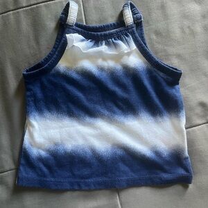 Okie Dokie Blue and White Athletic Tank Tops
